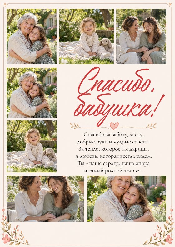 Пример постера бабушке